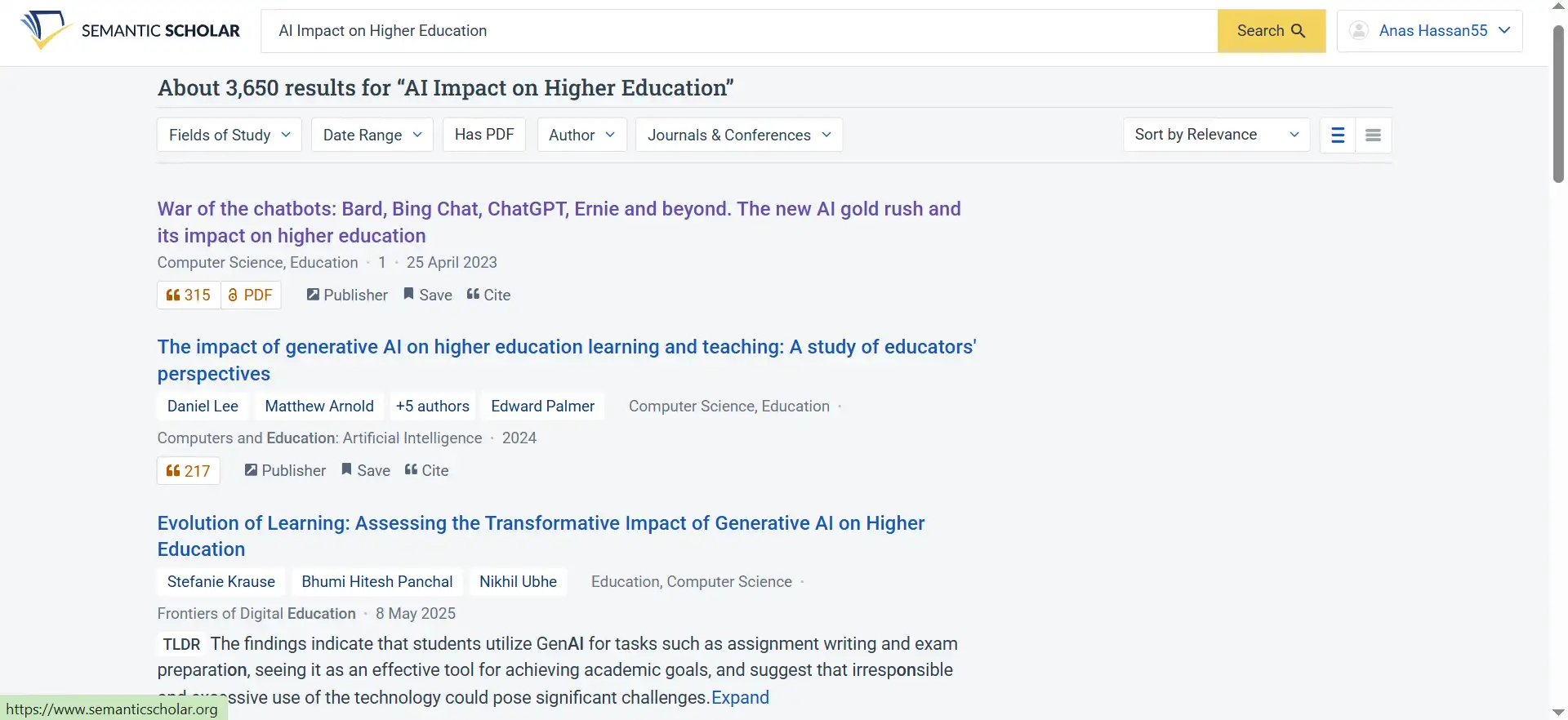 Viewing AI powered paper summaries on Semantic Scholar one of the top ai tools for academic research to find influential citations